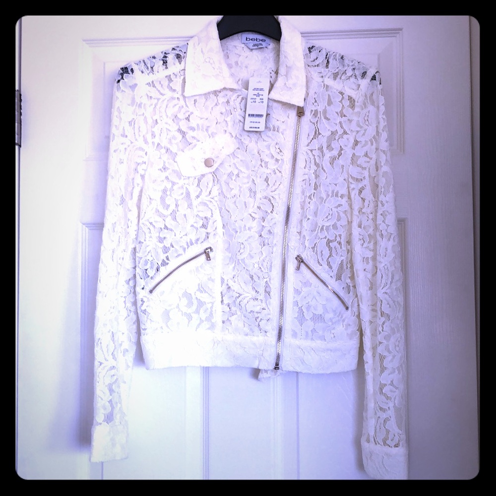 Bebe cream color lace jacket